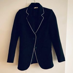 MANGO suit blazer + pants! Black with white piping